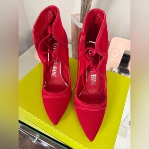 Gianni Bini Striking Red Lace-Up Heels